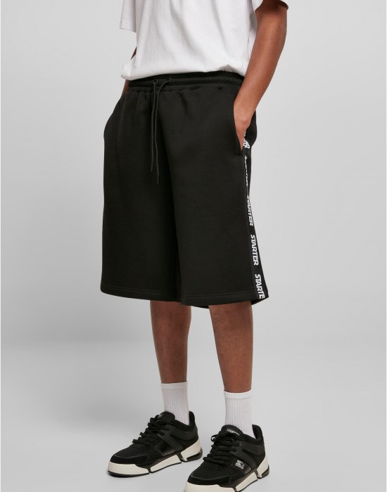 Мъжки къси панталони Starter Tape Track Shorts black, Urban Classics, Къси панталони - Complex.bg