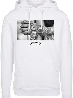 Мъжки суичър Mister Tee Pray 2.0 в бял цвят