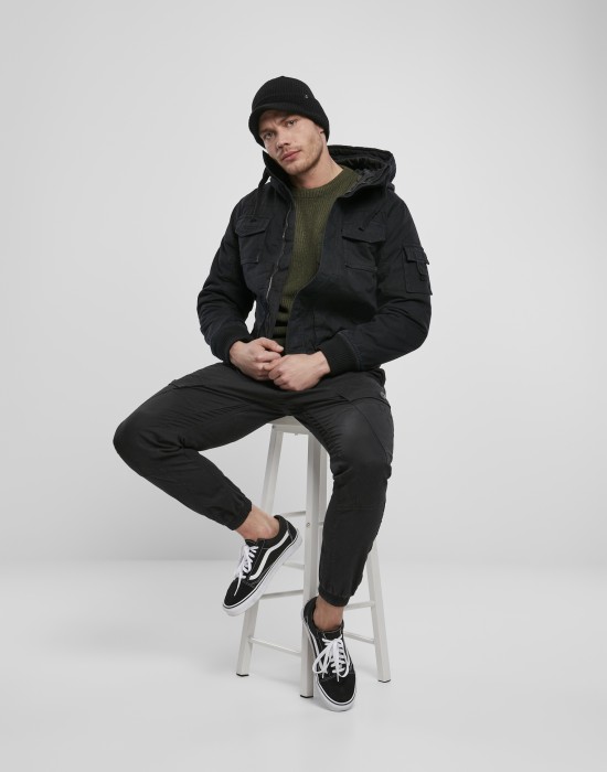 Мъжко яке с качулка в черен цвят Bronx, Urban Classics, Зимни якета - Complex.bg