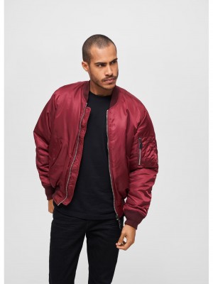 Мъжко яке тип бомбър в червен цвят MA1