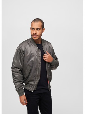 Мъжко яке тип бомбър в сив цвят MA1