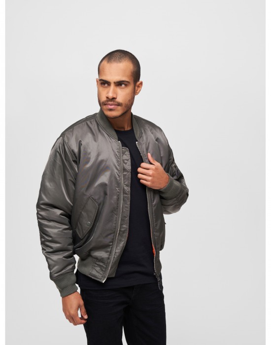 Мъжко яке тип бомбър в сив цвят MA1, Urban Classics, Зимни якета - Complex.bg