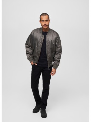 Мъжко яке тип бомбър в сив цвят MA1