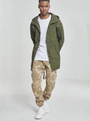Мъжко дълго яке Urban Classics в цвят маслина