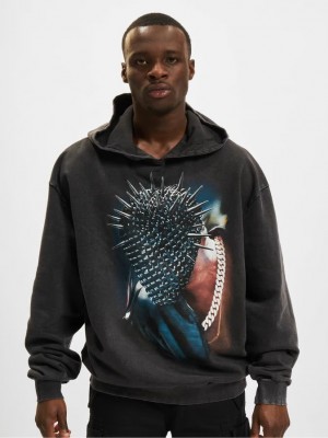 Мъжки суичър с качулка в черен цвят  Mister Tee Thorned Mask Hoody