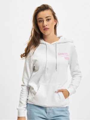 Дамски суичър с качулка в бял цвят Mister Tee Ladie Sinners Hoody