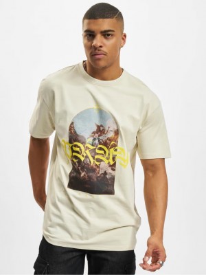 Мъжка тениска в цвят екрю Mister Tee Pray Painting Мъжка тениска в цвят екрю Mister Tee Pray Painting