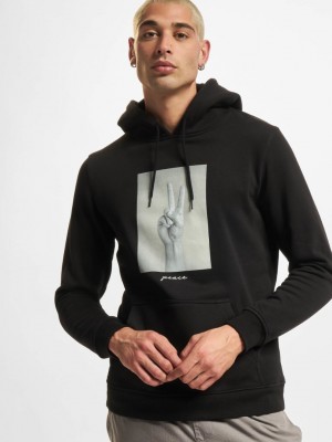Мъжки суичър с качулка в черен цвят Mister Tee Peace Sign
