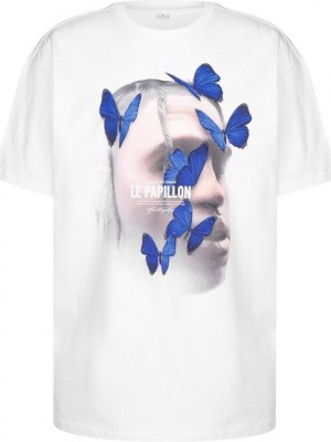 Мъжка тениска в бял цвят Mister Tee Le Papillon Мъжка тениска в бял цвят Mister Tee Le Papillon