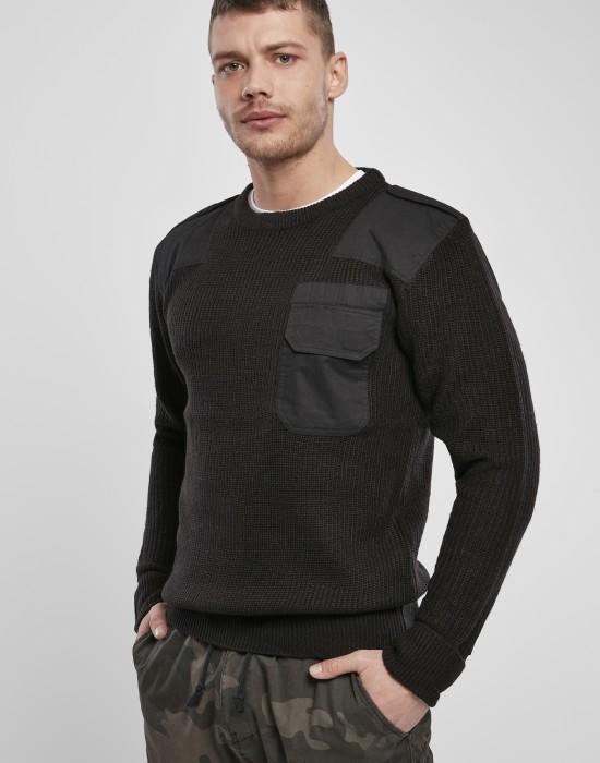 Мъжка пуловер в черен цвят Brandit Military Sweater, Brandit, Мъже - Complex.bg
