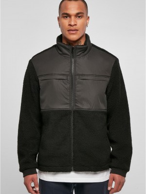Мъжко пухкаво яке в черен цвят Urban Classics Sherpa Jacket