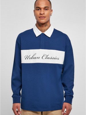 Мъжка блуза с яка в син цвят Urban Classics Мъжка блуза с яка в син цвят Urban Classics