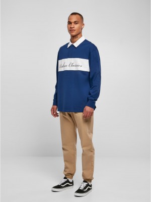 Мъжка блуза с яка в син цвят Urban Classics Мъжка блуза с яка в син цвят Urban Classics