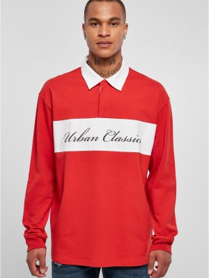 Мъжка блуза с яка в червен цвят Urban Classics Мъжка блуза с яка в червен цвят Urban Classics