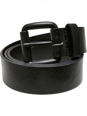 Колан в черен цвят Urban Classics Leather Casual Belt 