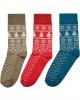 Три чифта коледни чорапи Urban Classics XMAS Pattern Socks, Urban Classics, Чорапи - Complex.bg