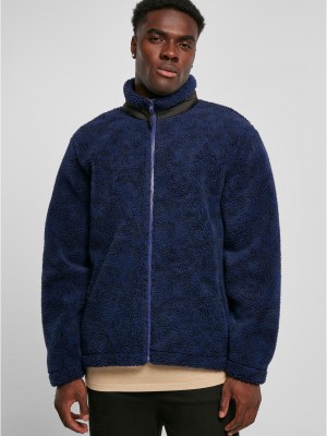 Мъжко пухкаво яке в тъмносин цвят Urban Classics Sherpa Jacket
