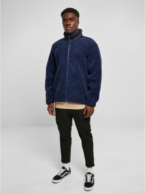 Мъжко пухкаво яке в тъмносин цвят Urban Classics Sherpa Jacket