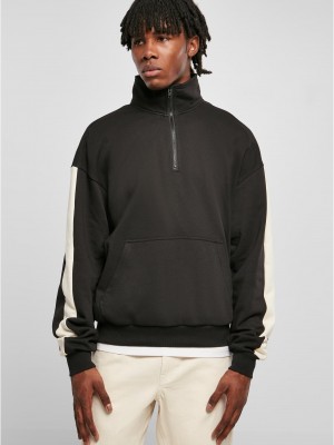 Мъжки суичър с половин цип в черен цвят Urban Classics Troyer Мъжки суичър с половин цип в черен цвят Urban Classics Troyer