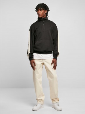 Мъжки суичър с половин цип в черен цвят Urban Classics Troyer Мъжки суичър с половин цип в черен цвят Urban Classics Troyer