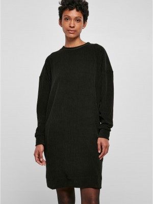 Дамска рокля в черен цвят Urban Classics Ladies Velvet Dress