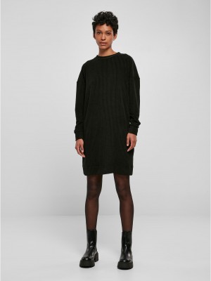 Дамска рокля в черен цвят Urban Classics Ladies Velvet Dress