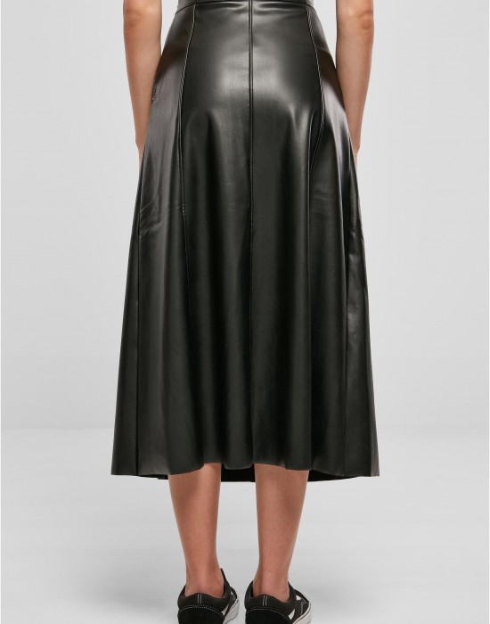 Дамска кожена пола в черен цвят Urban Classics Leather Midi Skirt, Urban Classics, Поли - Complex.bg