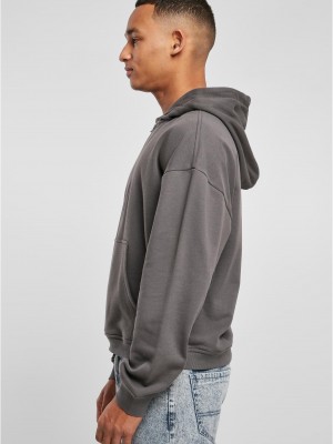 Мъжки суичър с качулка и цип в сиво Urban Classics Zip Hoody unionbeige