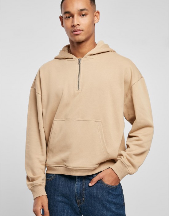 Мъжки суичър с качулка и цип в бежово Urban Classics Zip Hoody unionbeige, Urban Classics, Суичъри - Complex.bg