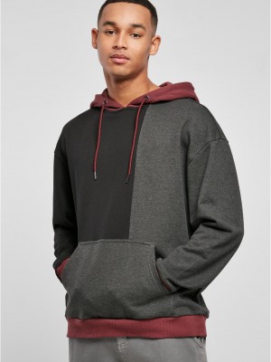 Мъжки суичър с качулка в цветен десен Urban Classics Color Hoody black/charcoal