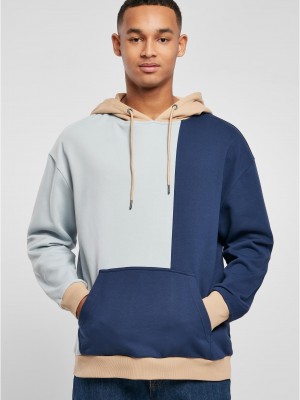 Мъжки суичър с качулка в цветен десен Urban Classics Color Hoody summerblue/darkblue