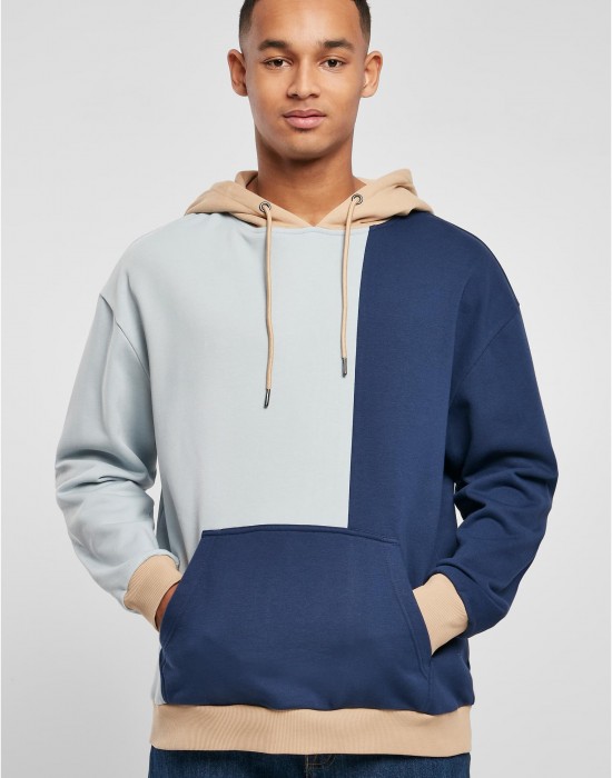 Мъжки суичър с качулка в цветен десен Urban Classics Color Hoody summerblue/darkblue, Urban Classics, Суичъри - Complex.bg