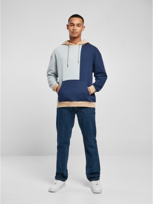Мъжки суичър с качулка в цветен десен Urban Classics Color Hoody summerblue/darkblue