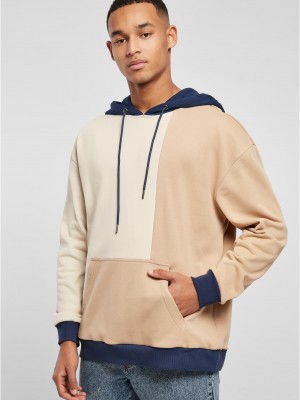 Мъжки суичър с качулка в цветен десен Urban Classics Color Hoody softseagrass/unionbeige