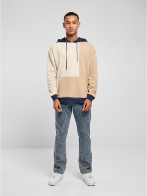 Мъжки суичър с качулка в цветен десен Urban Classics Color Hoody softseagrass/unionbeige