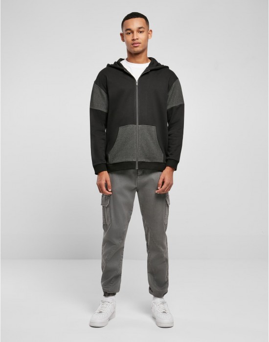 Мъжки суичър с цип в черен цвят Urban Classics Zip Hoody, Urban Classics, Суичъри с цип - Complex.bg