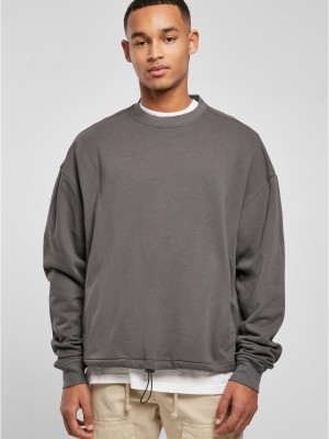 Мъжка широка блуза в тъмносив цвят Urban Classics Sport Crew