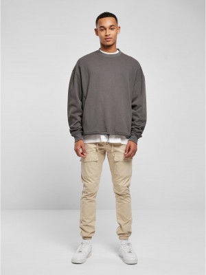 Мъжка широка блуза в тъмносив цвят Urban Classics Sport Crew