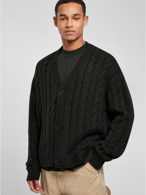 Мъжка плетена жилетка в черен цвят Urban Classics Boxy Cardigan