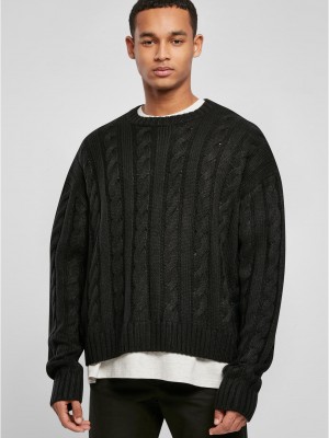 Мъжки плетен пуловер в черен цвят Urban Classics Boxy Sweater Мъжки плетен пуловер в черен цвят Urban Classics Boxy Sweater