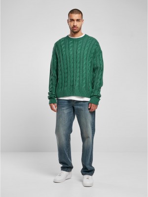 Мъжки плетен пуловер в зелен цвят Urban Classics Boxy Sweater Мъжки плетен пуловер в зелен цвят Urban Classics Boxy Sweater