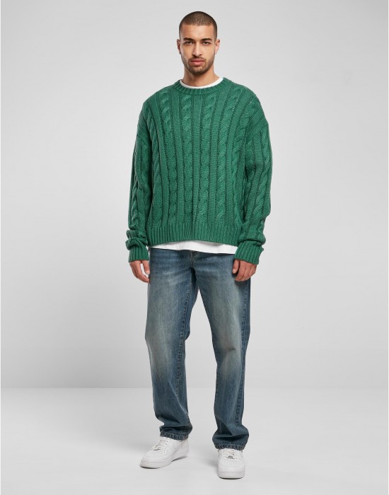 Мъжки плетен пуловер в зелен цвят Urban Classics Boxy Sweater, Urban Classics, Блузи - Complex.bg