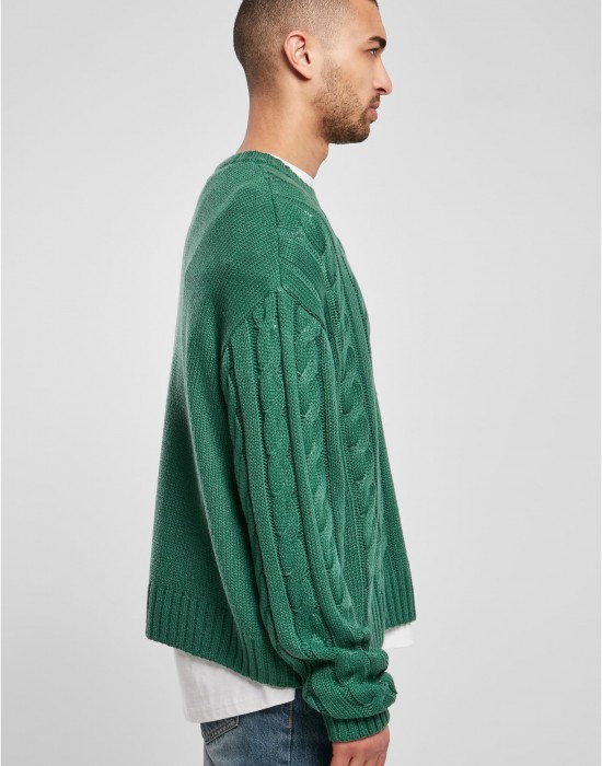 Мъжки плетен пуловер в зелен цвят Urban Classics Boxy Sweater, Urban Classics, Блузи - Complex.bg
