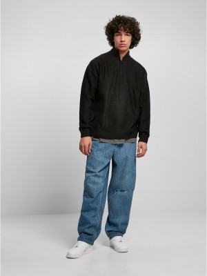 Мъжки плетен пуловер в черен цвят Urban Classics Troyer Мъжки плетен пуловер в черен цвят Urban Classics Troyer