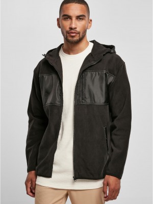 Мъжко поларено яке с качулка в черен цвят Urban Classics Fleece Jacket