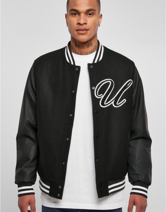 Мъжко колежанско яке в черен цвят Urban Classics College Jacket, Urban Classics, Зимни якета - Complex.bg