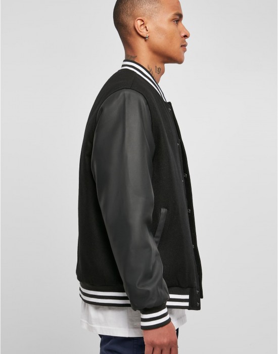 Мъжко колежанско яке в черен цвят Urban Classics College Jacket, Urban Classics, Зимни якета - Complex.bg