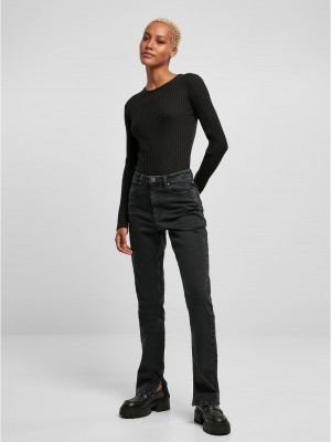 Дамско плетено боди в черен цвят Urban Classics Longsleeve Body Дамско плетено боди в черен цвят Urban Classics Longsleeve Body