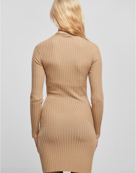 Дамска плетена рокля в бежов цвят Urban Classics Crossed Rib Knit Dress, Urban Classics, Рокли - Complex.bg