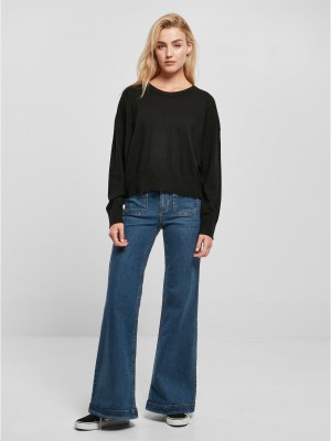 Широка дамска блуза в черен цвят Urban Classics Basic  Широка дамска блуза в черен цвят Urban Classics Basic
